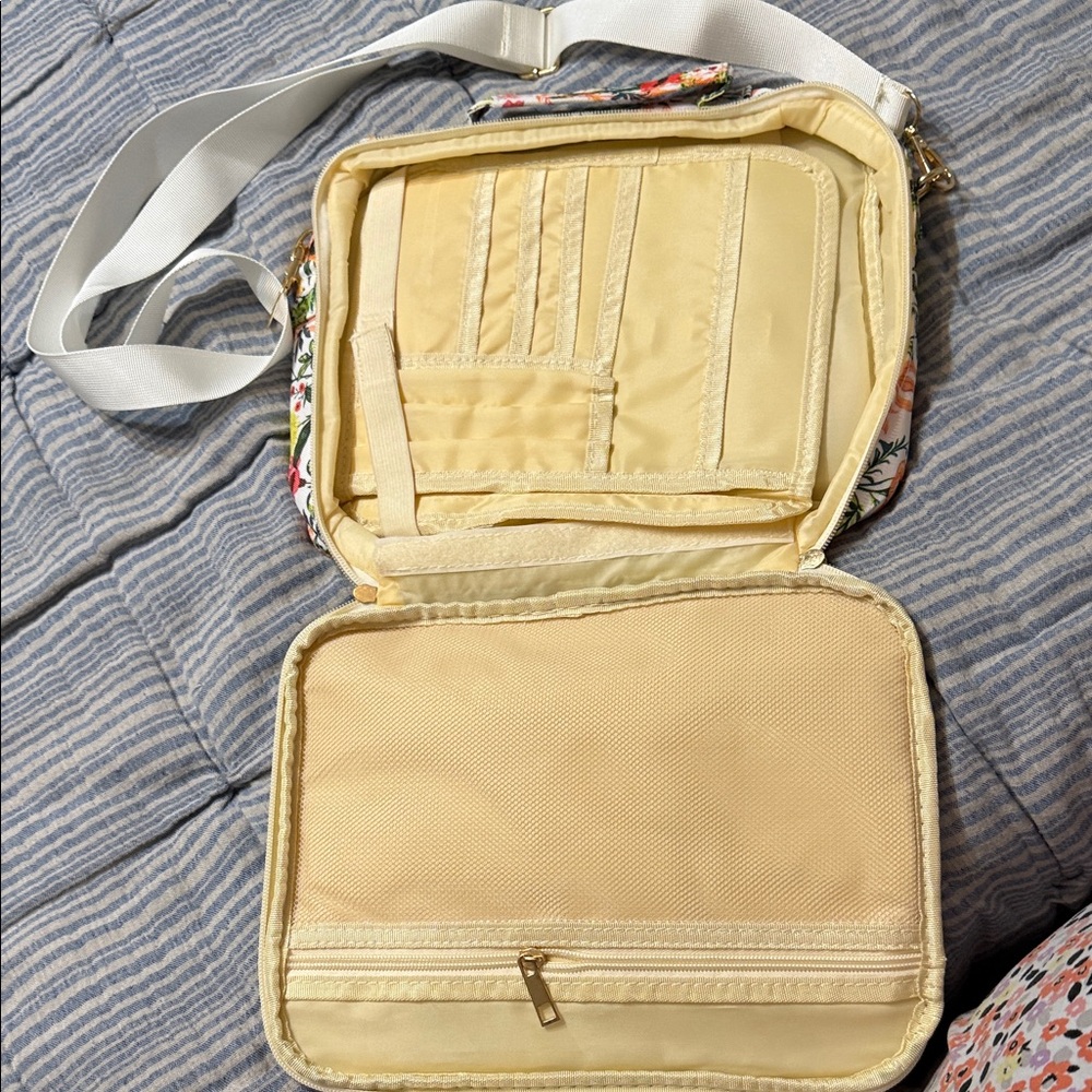 Floral Women's Bible Bag with White Strap - Picture 2 of 3